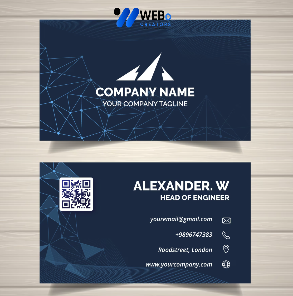 Elegant Professional Business card design with golden stripes Agency in London