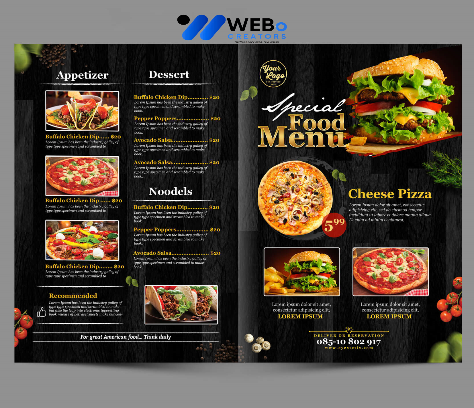Modern restaurant menu design London 2026 café menu layout food branding design services